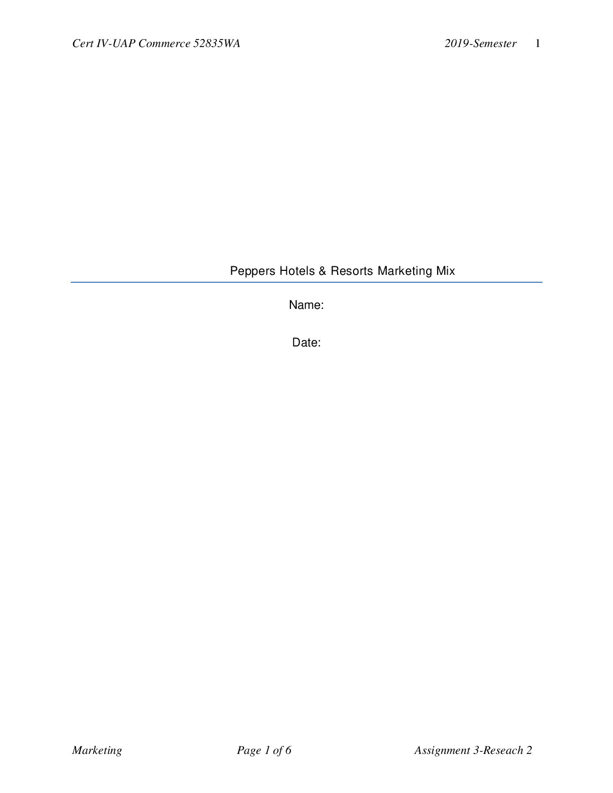 Preview image for Peppers Hotels & Resorts Marketing Mix